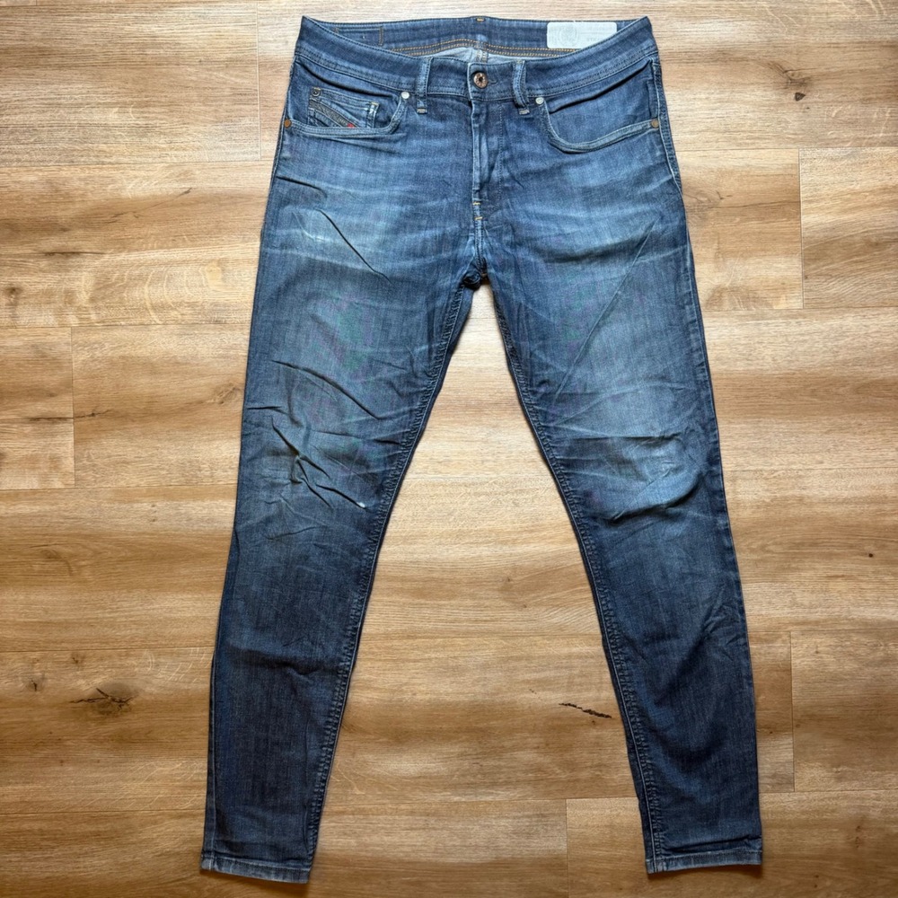 Diesel Stickker Jeans Mens 32 Blue Super Skinny Fit Stretch Denim‎ Pants 0856V